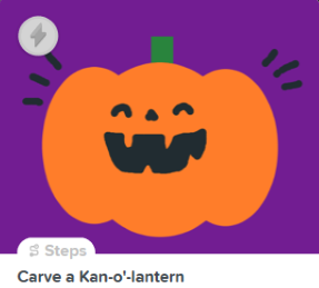 A cartoon jack-o-lantern