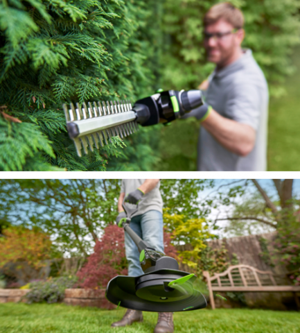 Gtech cordless hedge trimmer and grass trimmer