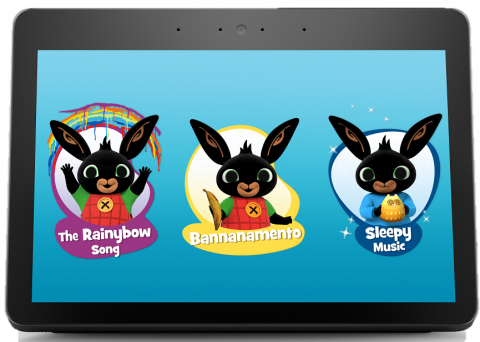 Bing the rabbit characters on a tablet screen