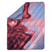 tie-dye galactic red and blue blanket