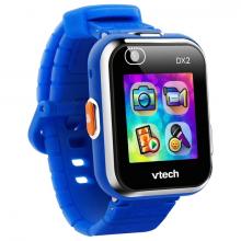 A smart watch with children, with colourful icons on the screen and a blue strap