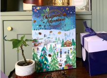 Gibsons Christmas Adventure Advent Calandar placed on a table in a living room 