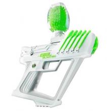 White Gel Blaster Gun with electric green hopper and detailing