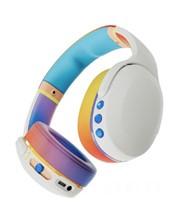 rainbow gradient headphones with headband and ear cuffs white on outside