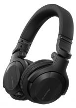 black headphones with pioneer written on ear cup