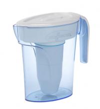 clear water jug with white top and filter 