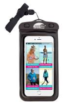 black phone case on lanyard with white iPhone inside 