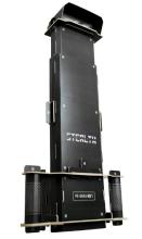 black cardboard periscope with handles on each side 