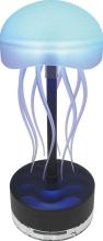 Blue jellyfish lamp on a black base 